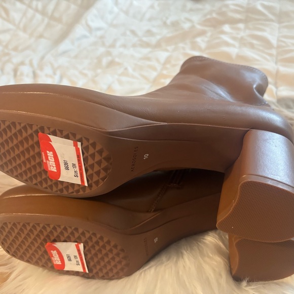 AEROSOLES Chic Tan Faux Leather Heeled Boots - Picture 5 of 5